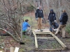 Contructing walking boardwalk on Hopkins Gift