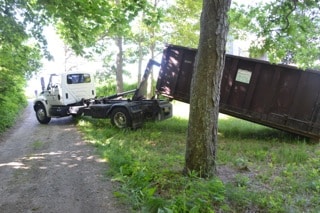 Dumpster arrives