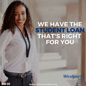 Student loan offer Westport Credit Union ad