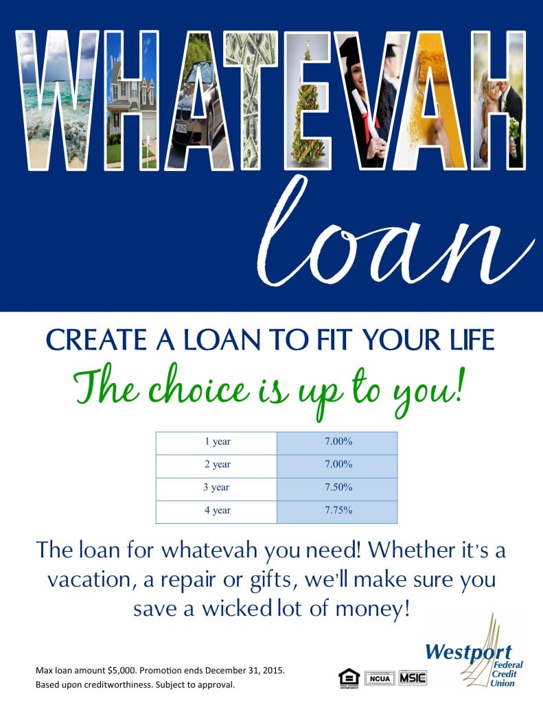 Westport Federal Credit Union Whatevah loan