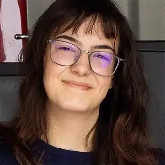 Smiling woman wearing glasses
