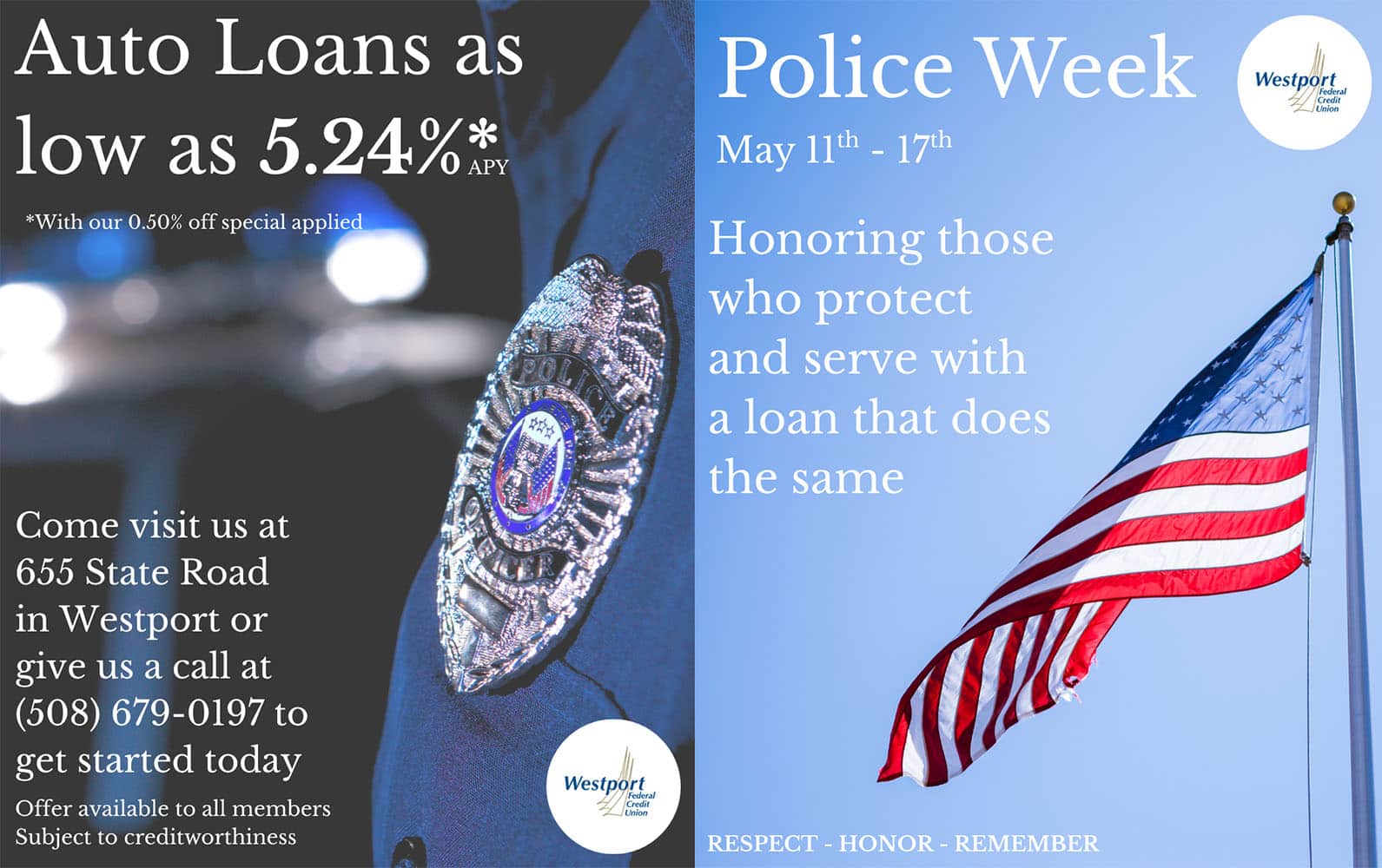 police-auto-loan Police Week auto loan promotion banner